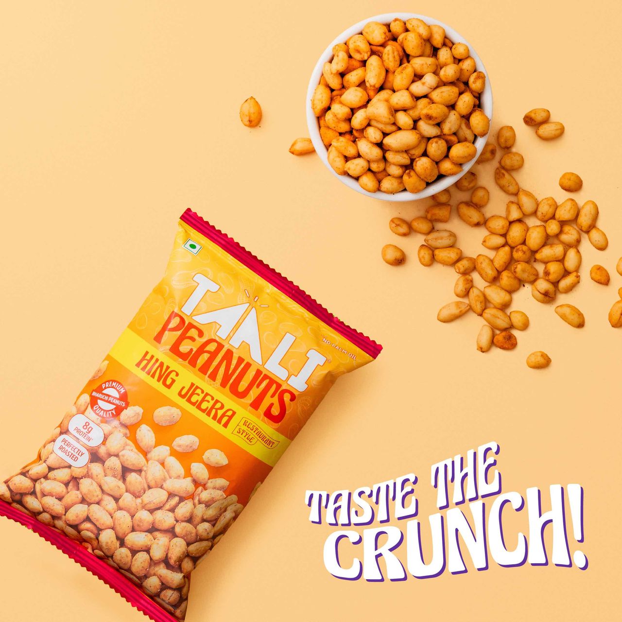 Taali Roasted Bharuchi Peanuts | Hing Jeera | Protein Rich, No Palm Oil ,Restaurant-Style Crunch