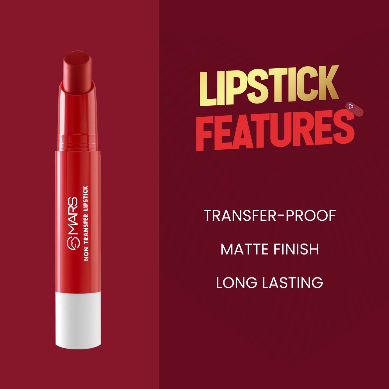 MARS Cosmetics Love Spell Lip Kit | a Combo of Super Stay Matte Lipstick | 01-fiery Red