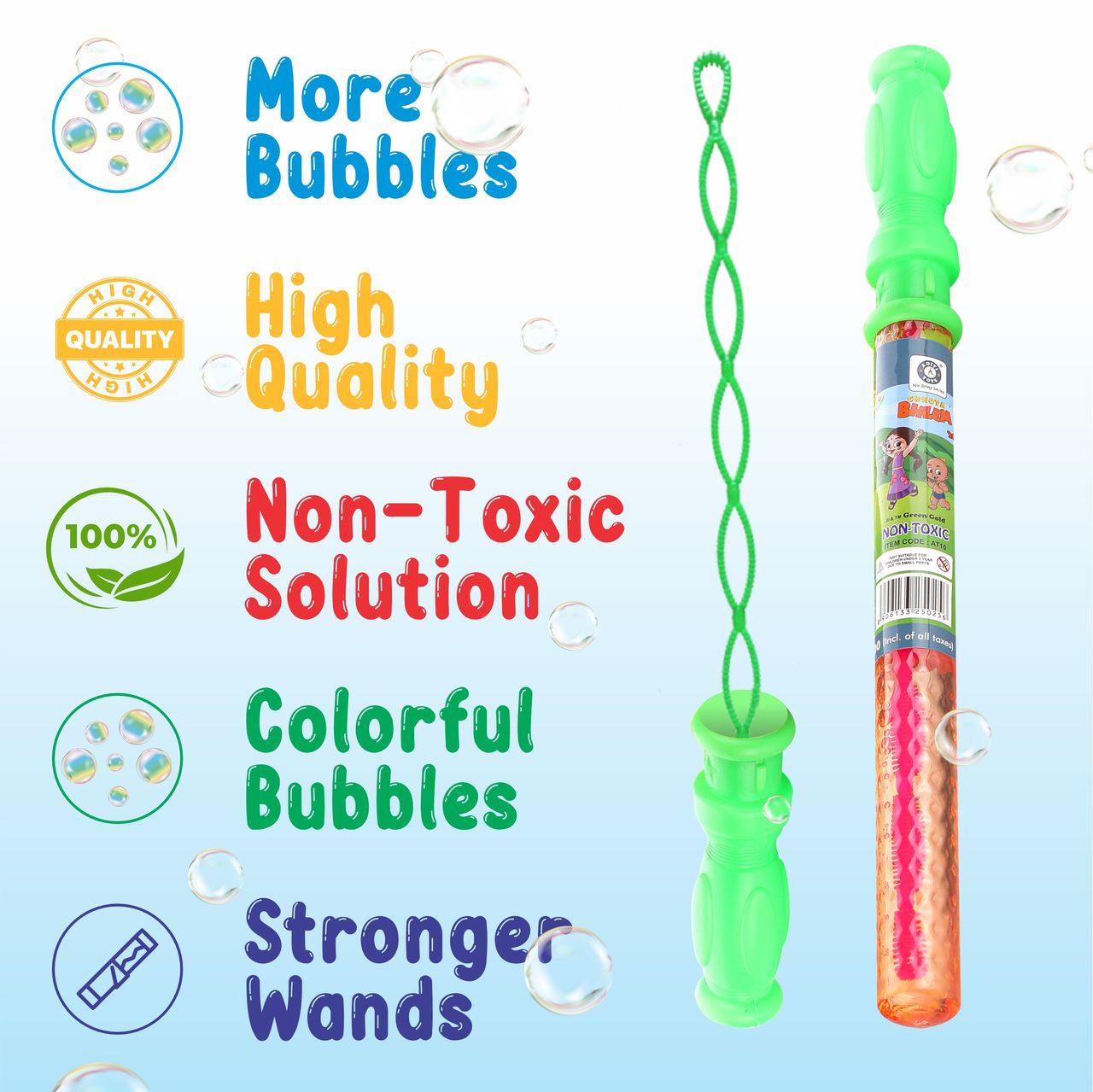 Aditi Toys Colorful Bubble Wands, Pack Of 6 Magical Bubble Wand Toy, Includes Bubble Solution