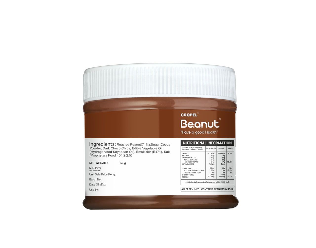 Be.anut Chocolate Peanut Butter Creamy