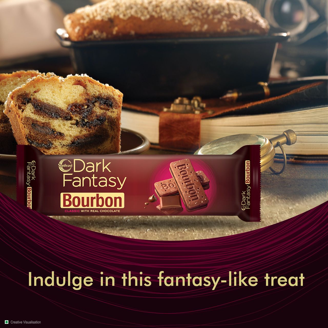 Sunfeast Dark Fantasy Bourbon, Classic Biscuit Made With Real Chocolate 111 g Combo
