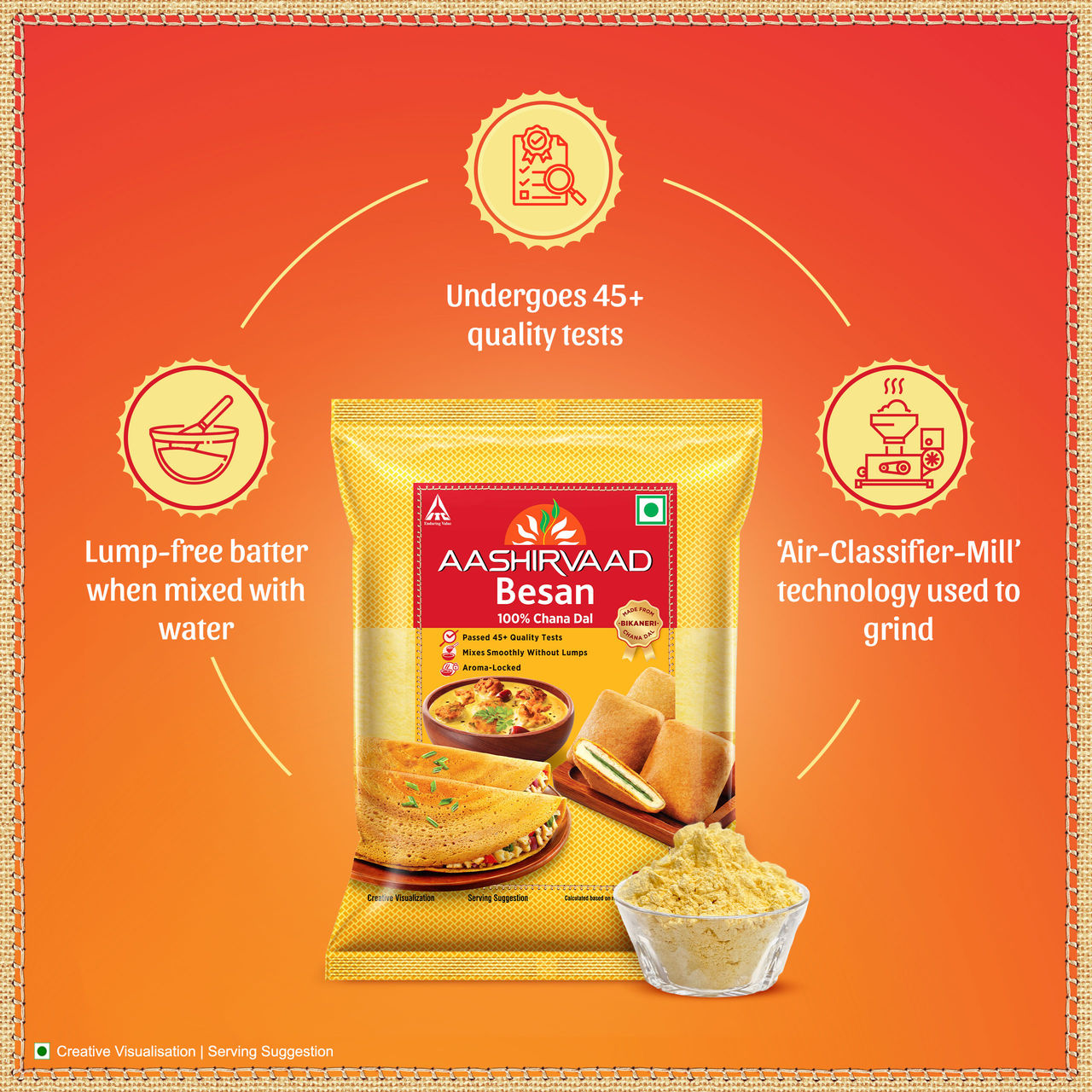 Aashirvaad Besan, Made from 100% Bikaneri Chana Dal
