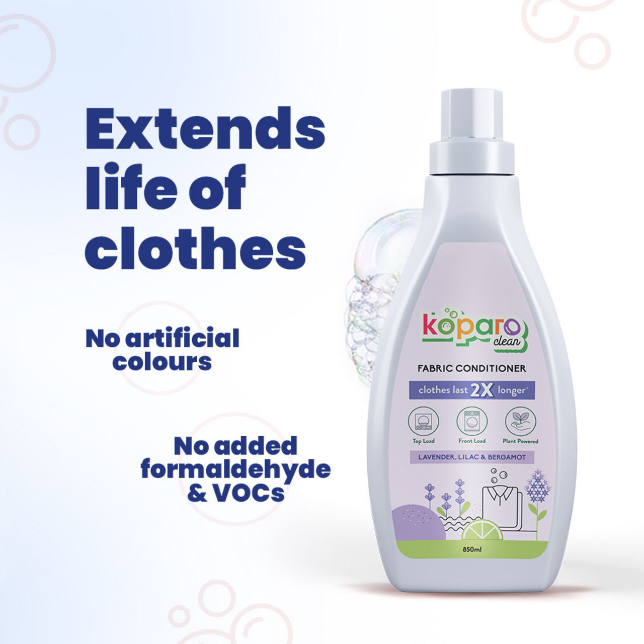 Koparo Natural Liquid Detergent (Top Load & Front Load)(900ml) & Koparo Natural After Wash Fabric Conditioner(850ml) Combo