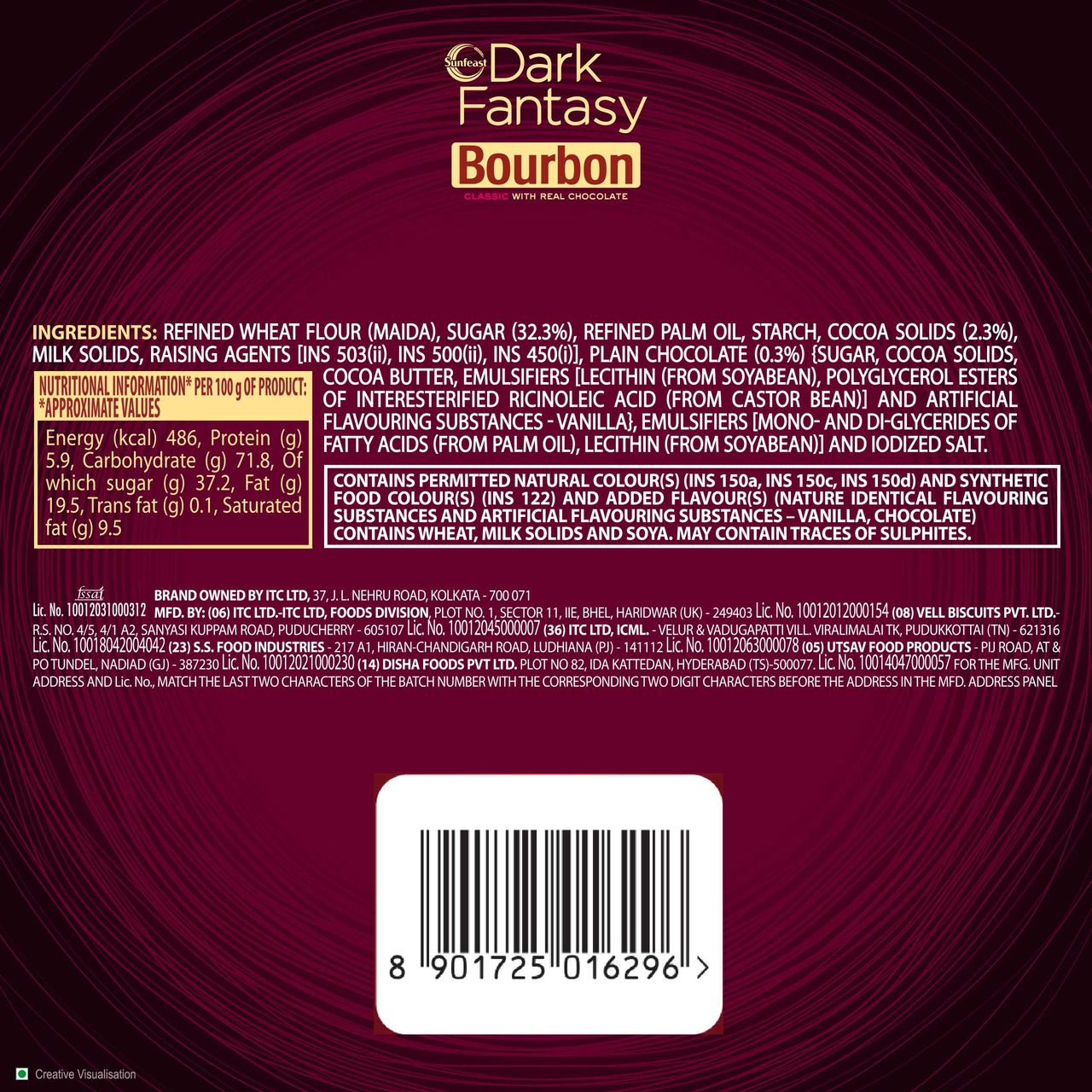 Sunfeast Dark Fantasy Bourbon, Classic Biscuit Made With Real Chocolate 111 g Combo