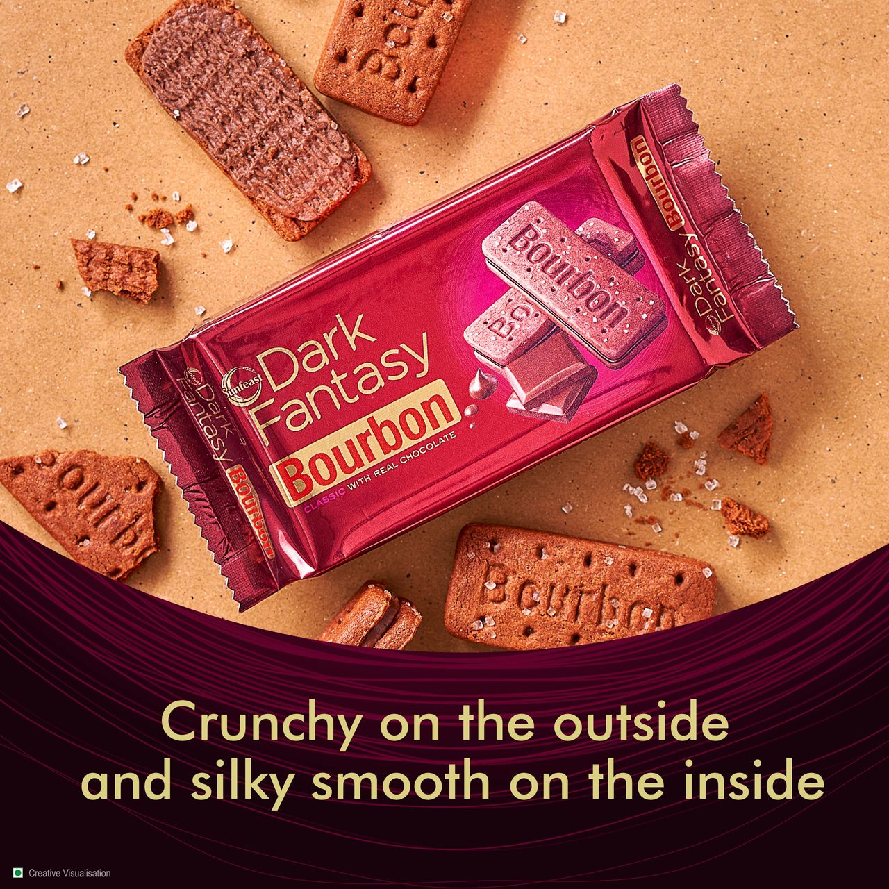 Sunfeast Dark Fantasy Bourbon, Classic Biscuit Made With Real Chocolate 465 g Combo