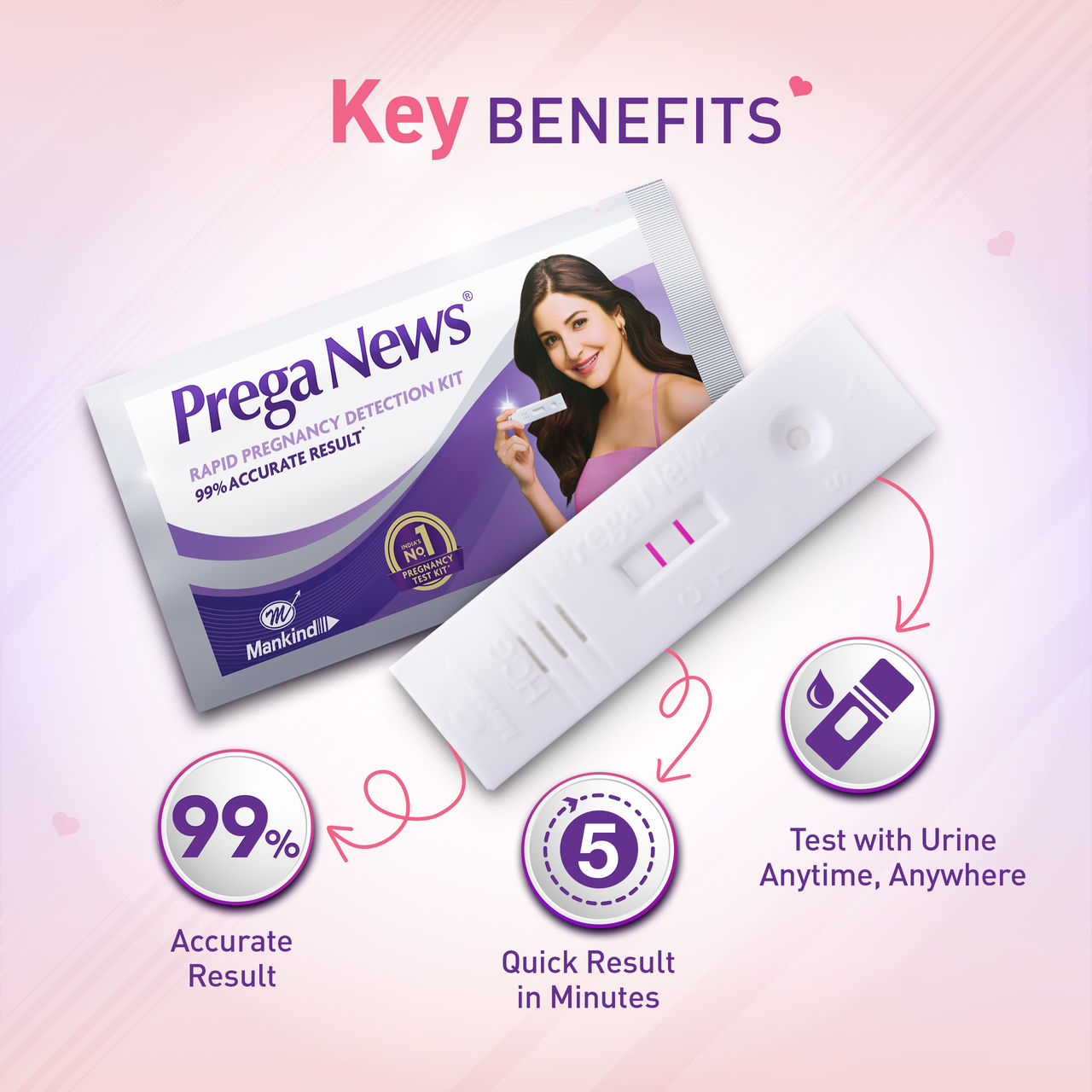 Prega News One Step Urine HCG Pregnancy Test Kit