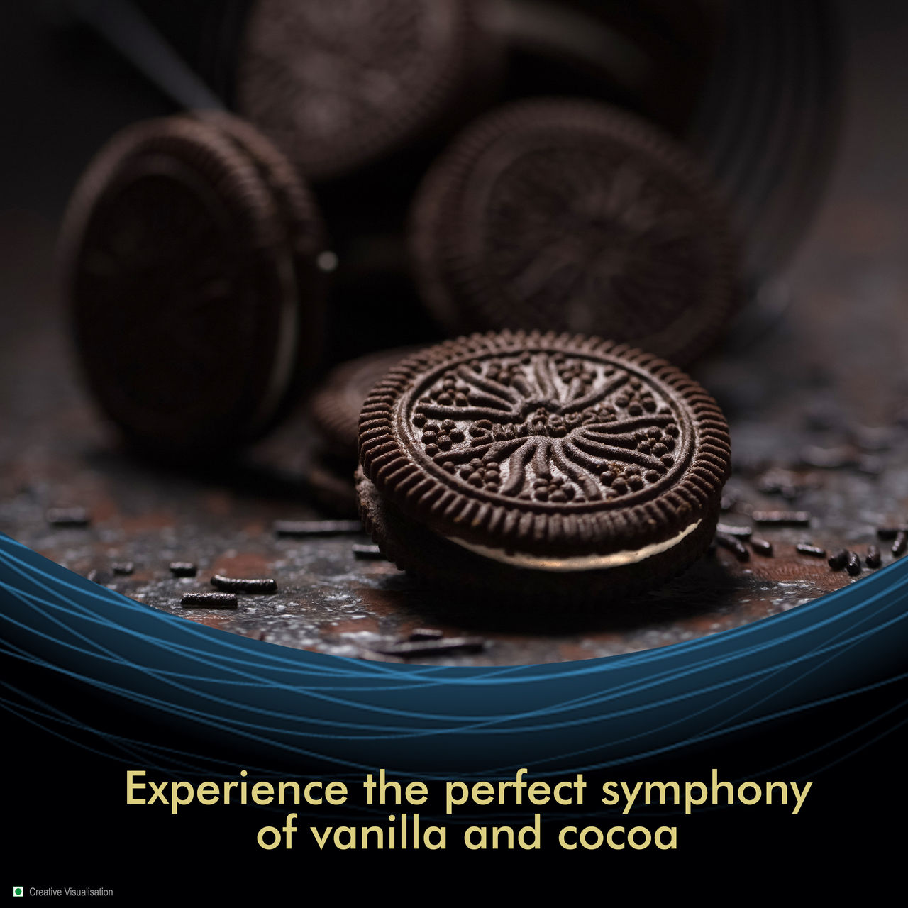 Sunfeast Dark Fantasy Vanilla Cream Dark Crunchy Biscuits | Artificial Colour-free