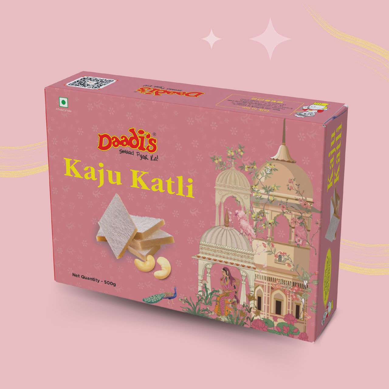 Daadi'S Kaju Katli 500G(500gms) & Aurum Diamond Rakhi With 3 Line Pearls(1pc) Combo