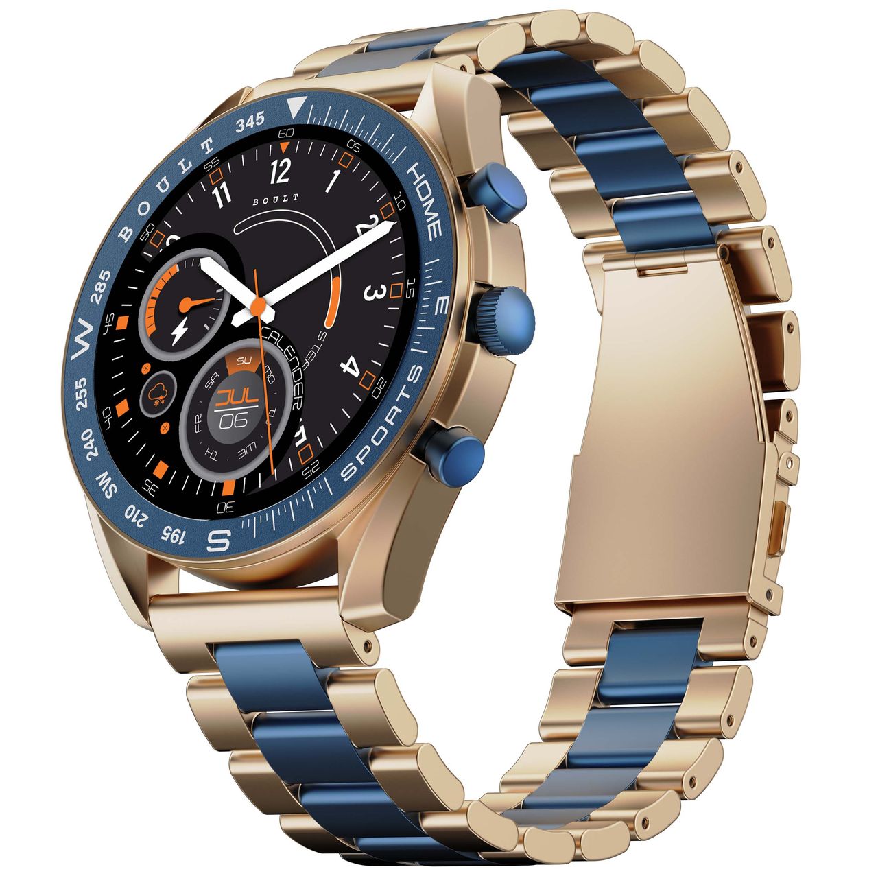 Boult Mirage 1.39" Screen, Bt Calling, Working Crown, Smartwatch(Amber Blue Strap)