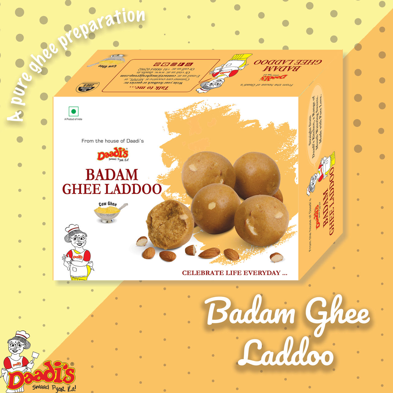 Daadi's Badam Laddoo Pure Ghee 200 g Combo