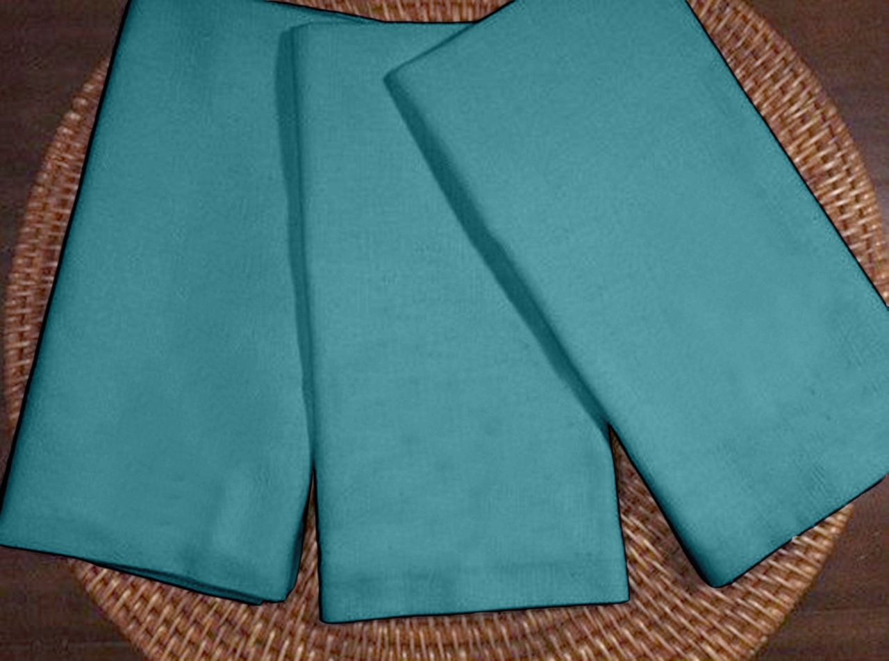 Lushomes Cloth Napkins - Teal Blue | Mitted Corners | 18 x 18 inch