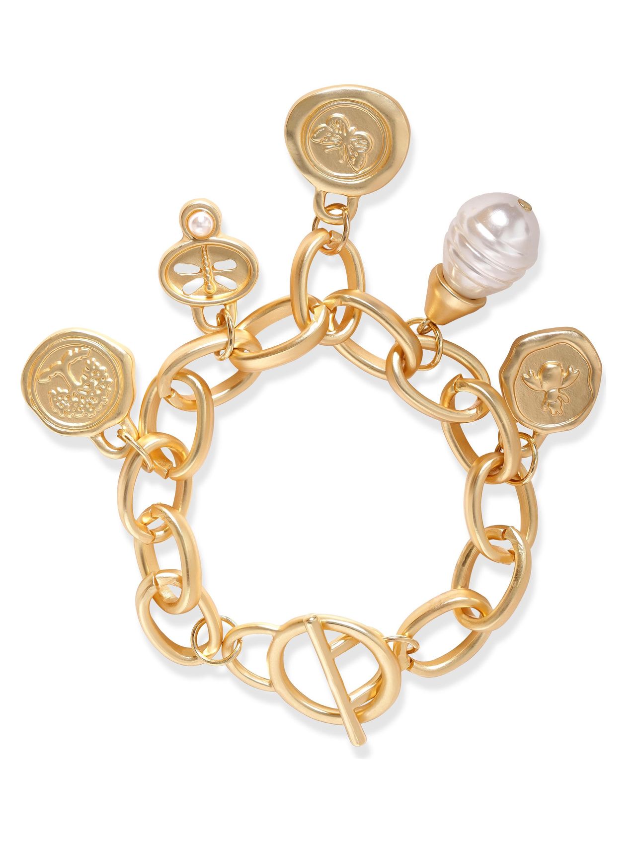 Rubans Voguish 22K Gold Plated Link Bracelet