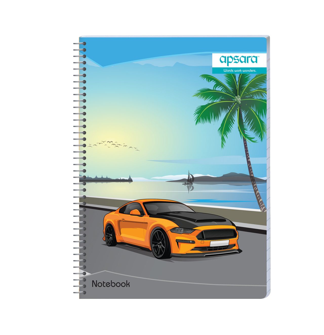 Apsara Spiral Notebook 1 Subject 24 x 18 200Pages Unruled 60gsm (Covers May Differ)