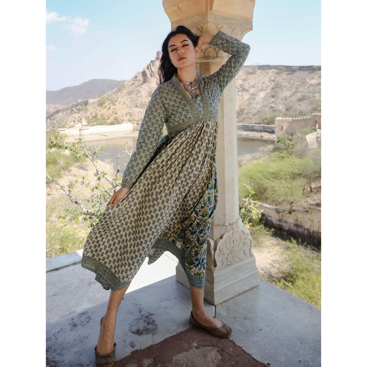 Divena Women s Block Print Mulmul Kurta | DK0571 | M