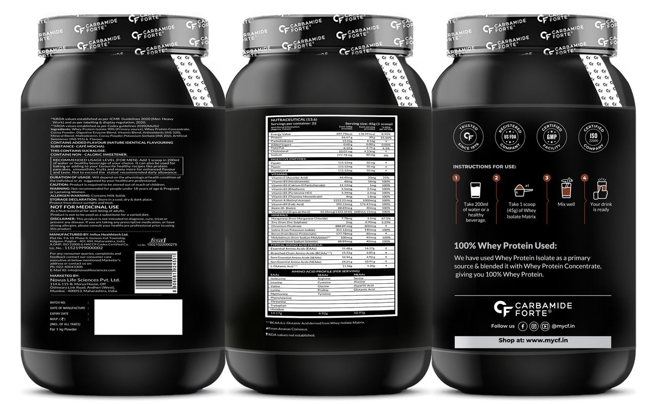 Carbamide Forte Whey Isolate Matrix Belgian Chocolate Flavour