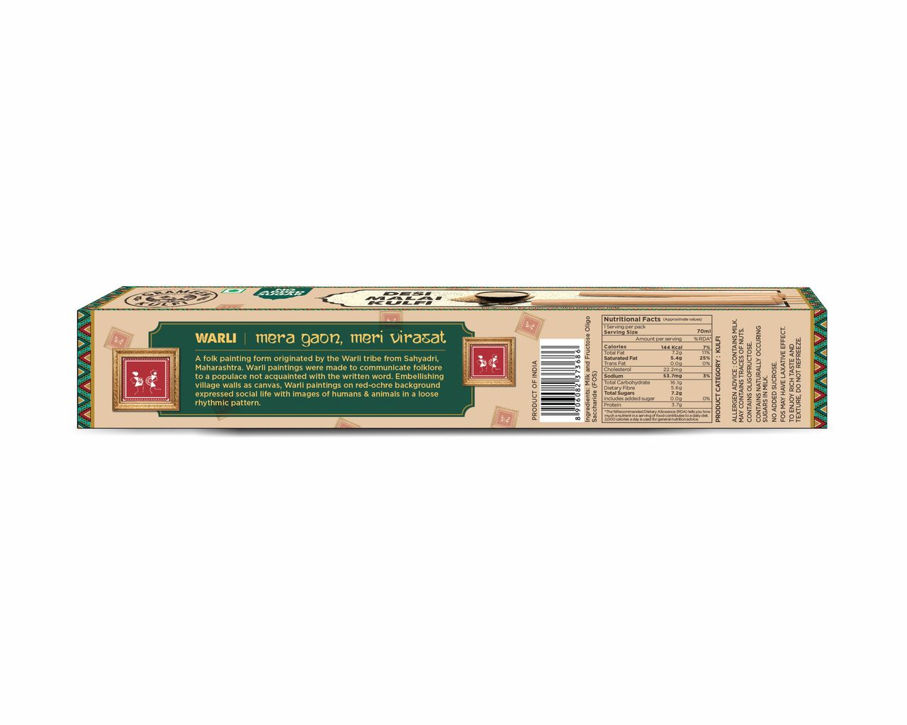 Grameen No Added Sugar Desi Malai Kulfi Ice Cream Stick