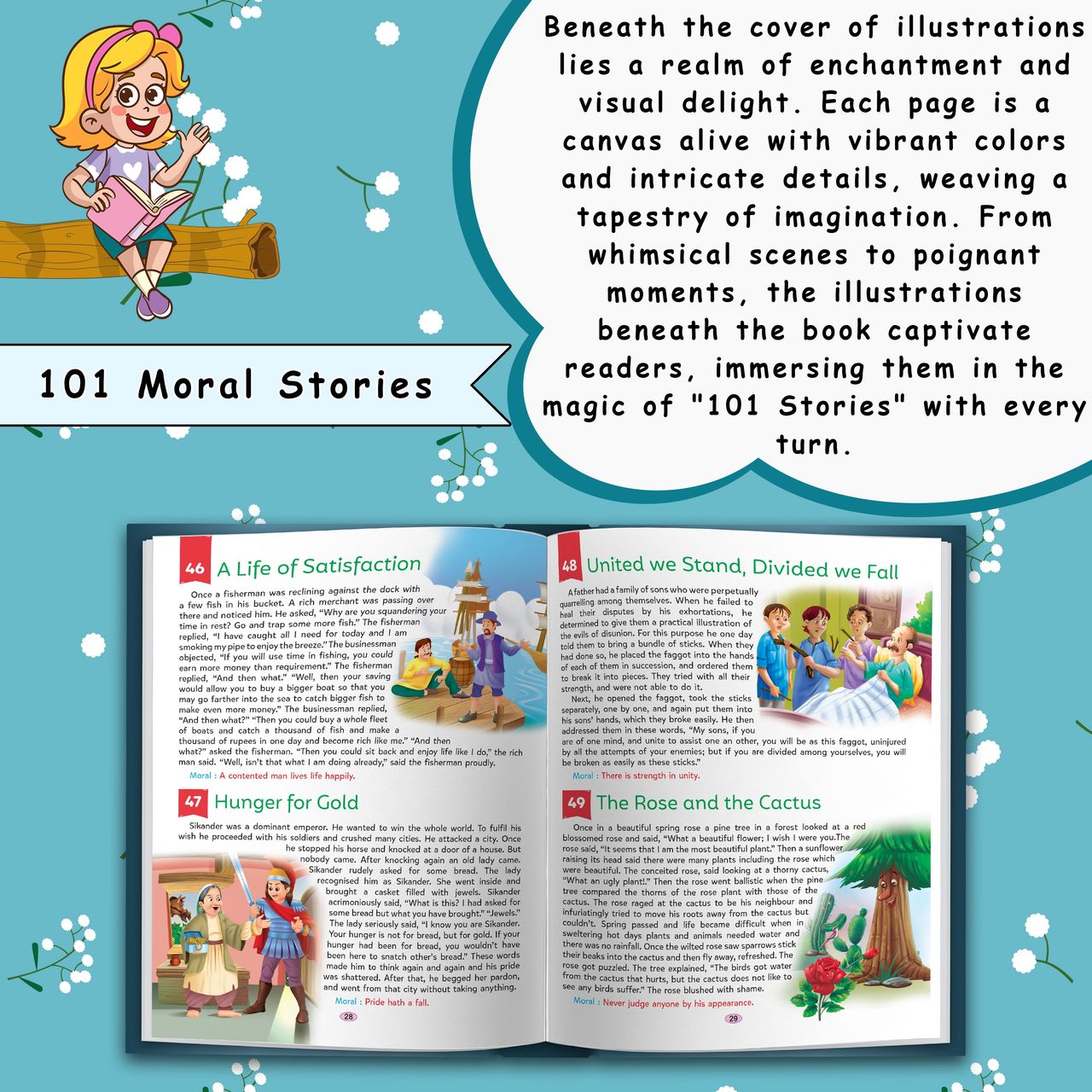 101 Moral Stories | Ages 3-12 | Hardbound - Early Reader Storybook | Bedtime Stories for Children