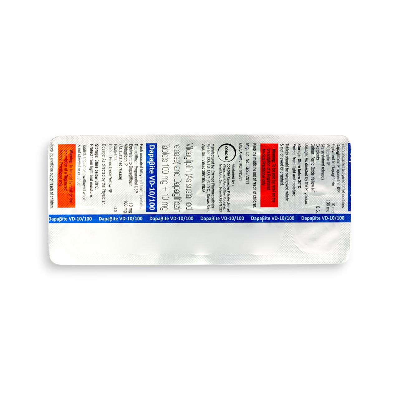 Dapabite VD-10/100 Tablets SR