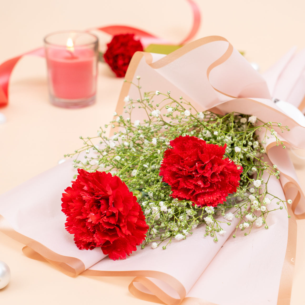 FNP Elegant Red Carnations Flower Bouquet