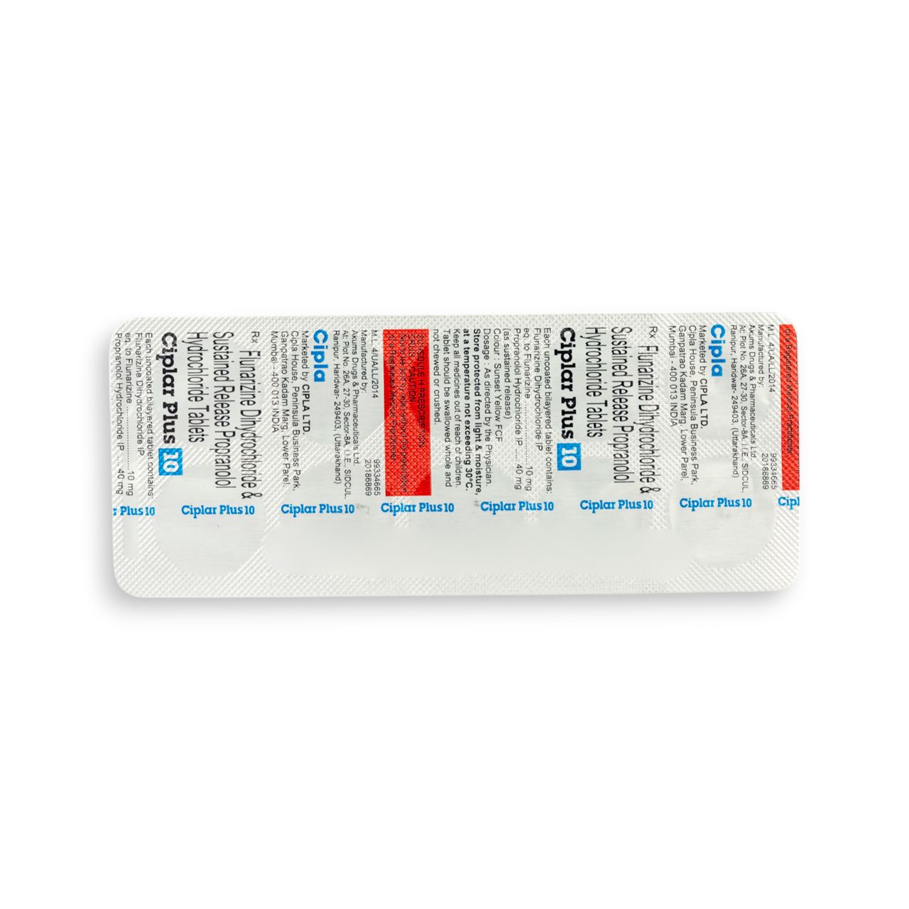 Ciplar Plus 10 Tablets SR