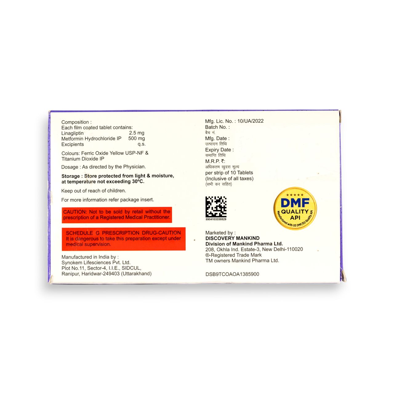 Dynaglipt LM 2.5/500mg Tablets