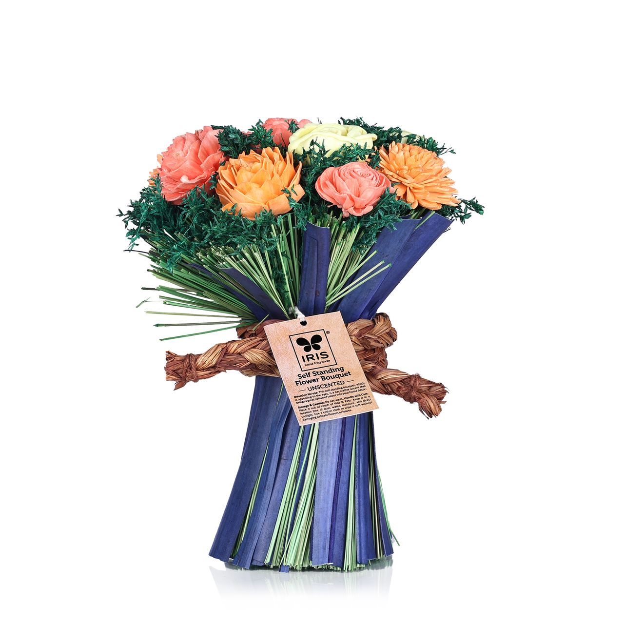 Iris Self Standing Flower Bouquet | Yellow and Peach