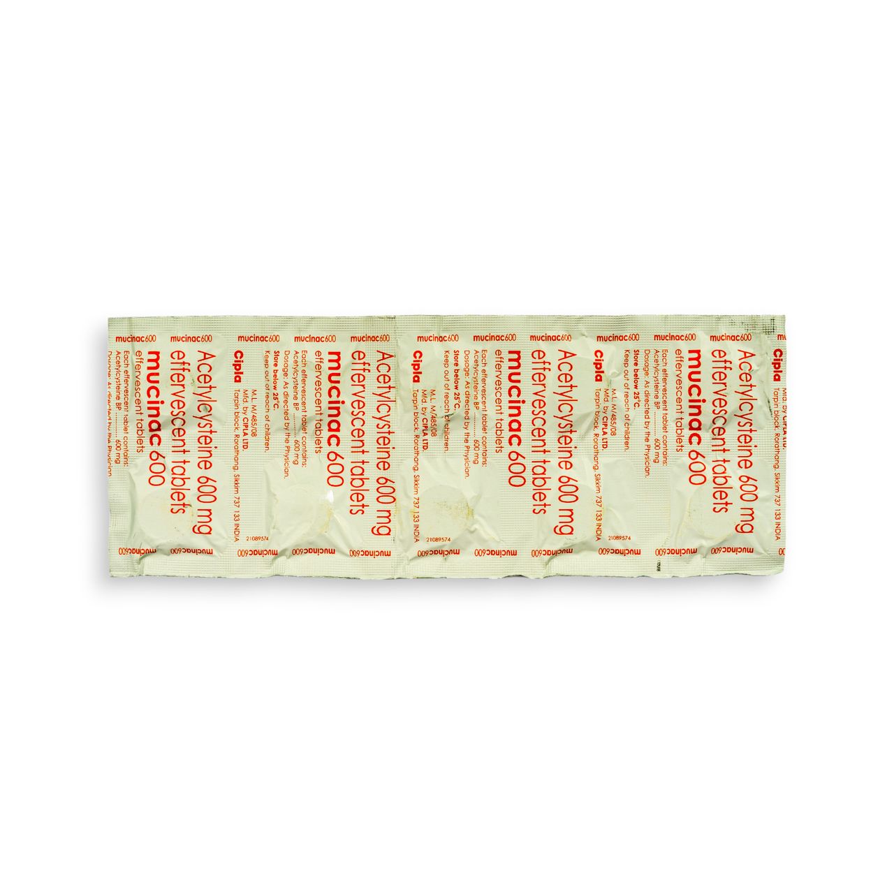 Mucinac 600 Orange Flavour Sugar Free Effervescent Tablets