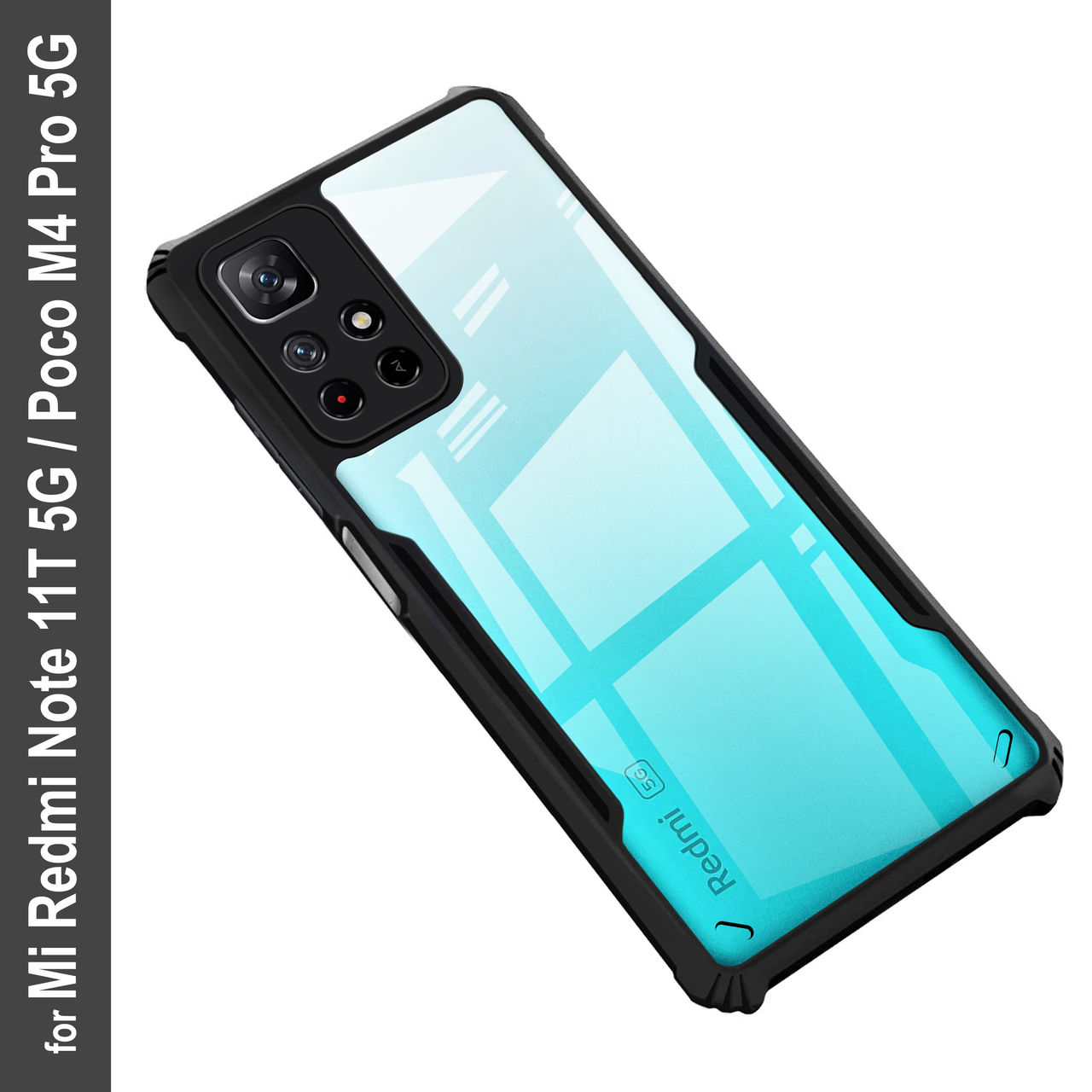 Zapcase Back Cover for Mi Redmi Note 11T 5G | Poco M4 Pro 5G | Matte-Black