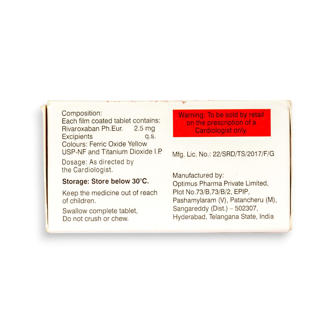 Rivaban 2.5Mg Tablet