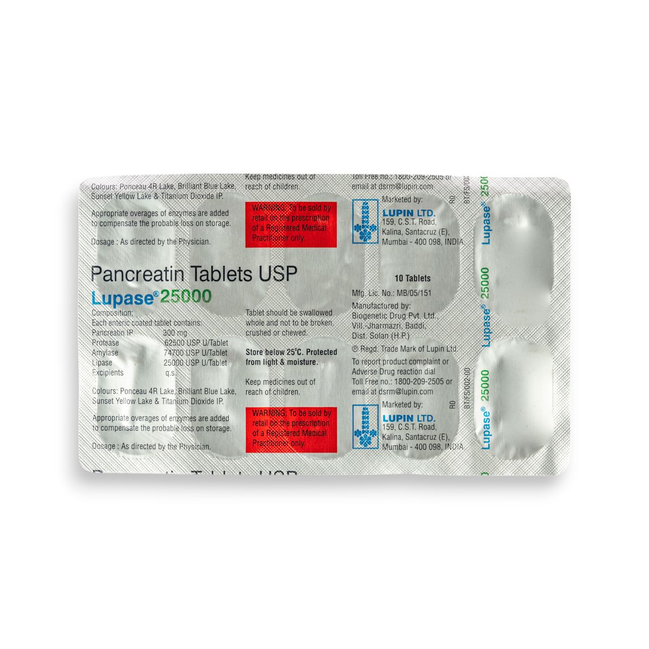 Lupase 25000 Tablets