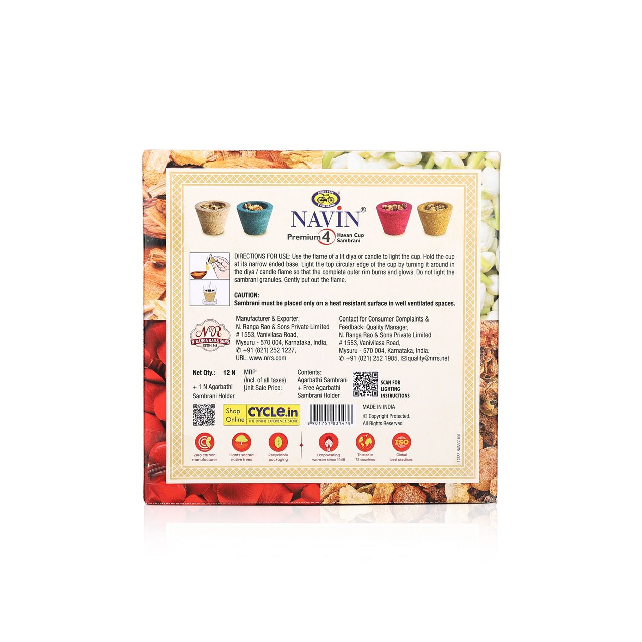 Cycle Navin 4-in-1 Havan Sambrani Cup Assorted Box