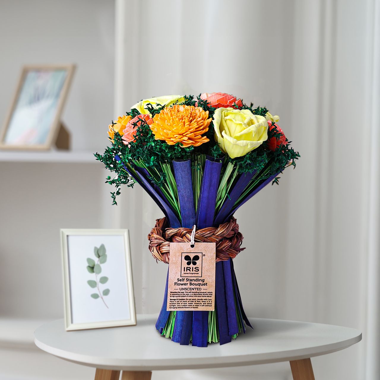 Iris Self Standing Flower Bouquet | Yellow and Peach