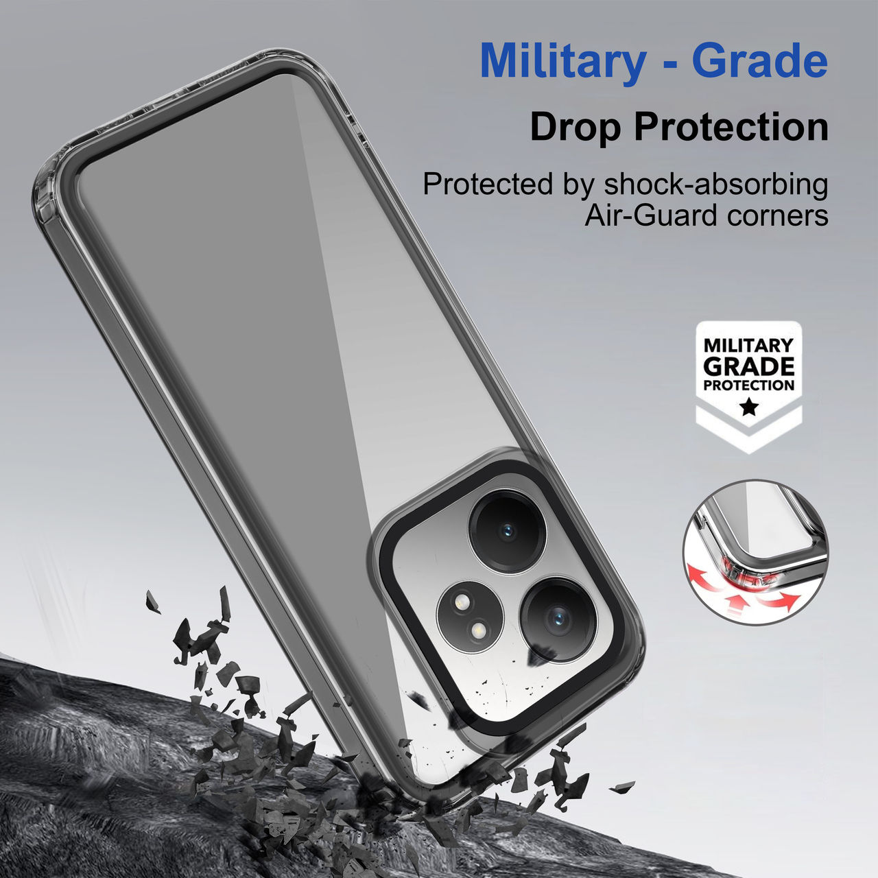 Zapcase Back Cover for Realme GT 6T 5G | Space-Black