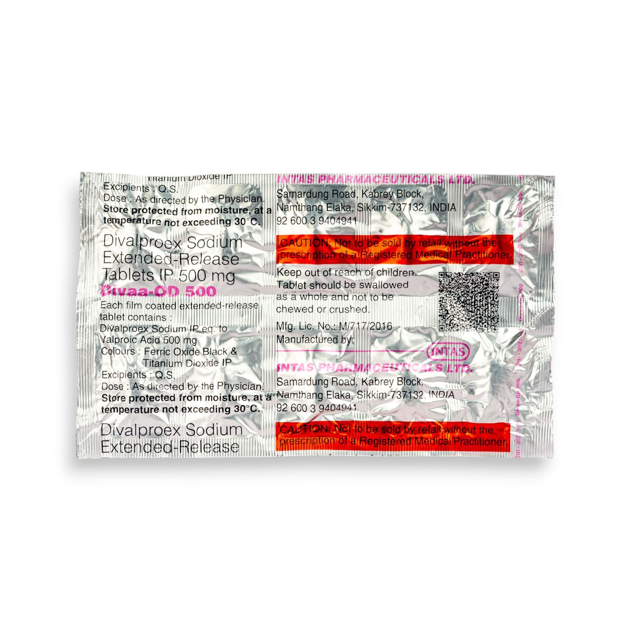 Divaa-OD 500 Tablets ER