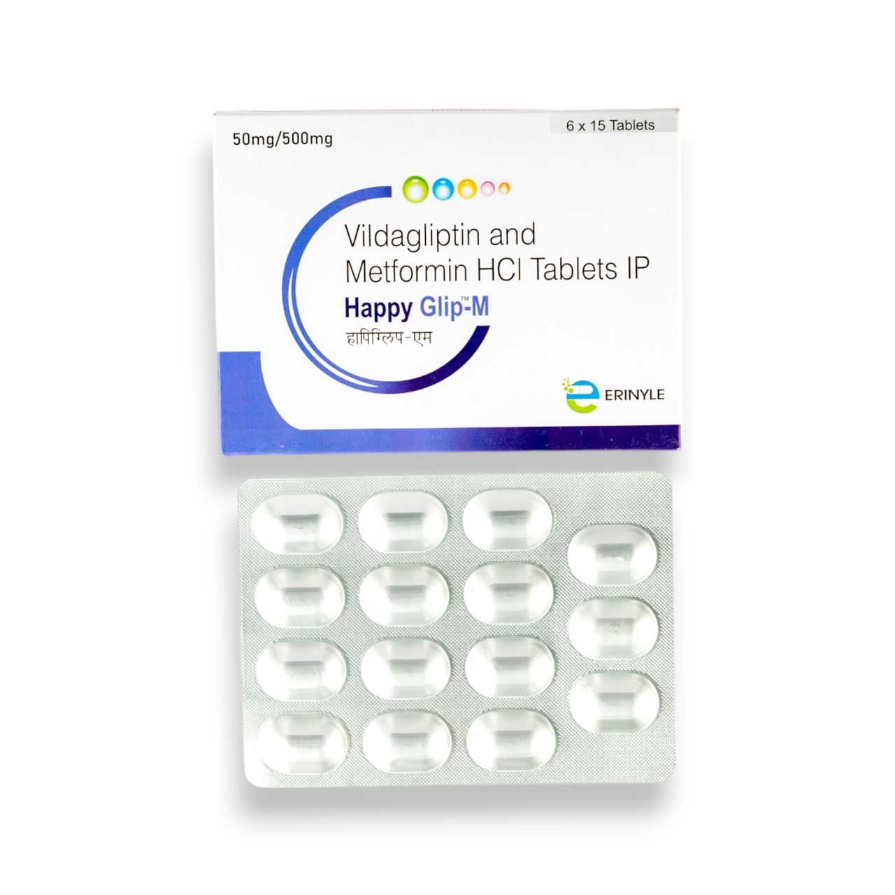 Happy Glip-M 50/500mg Tablets