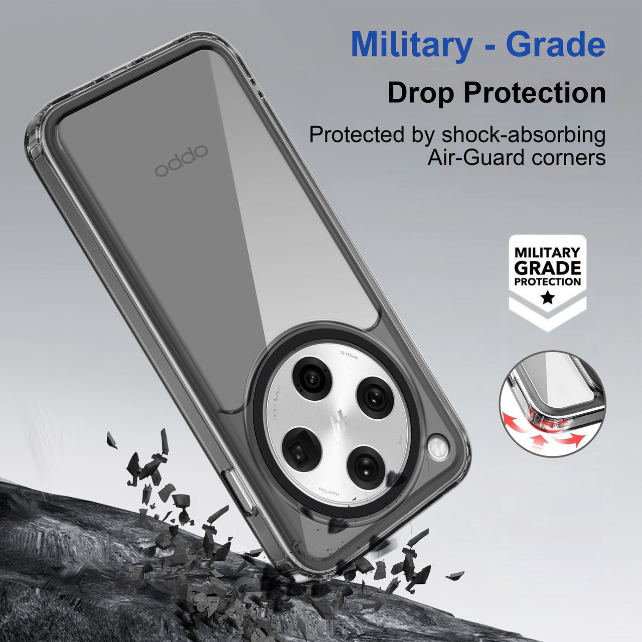 Zapcase Back Cover for Oppo Find X8 5G | Space-Black