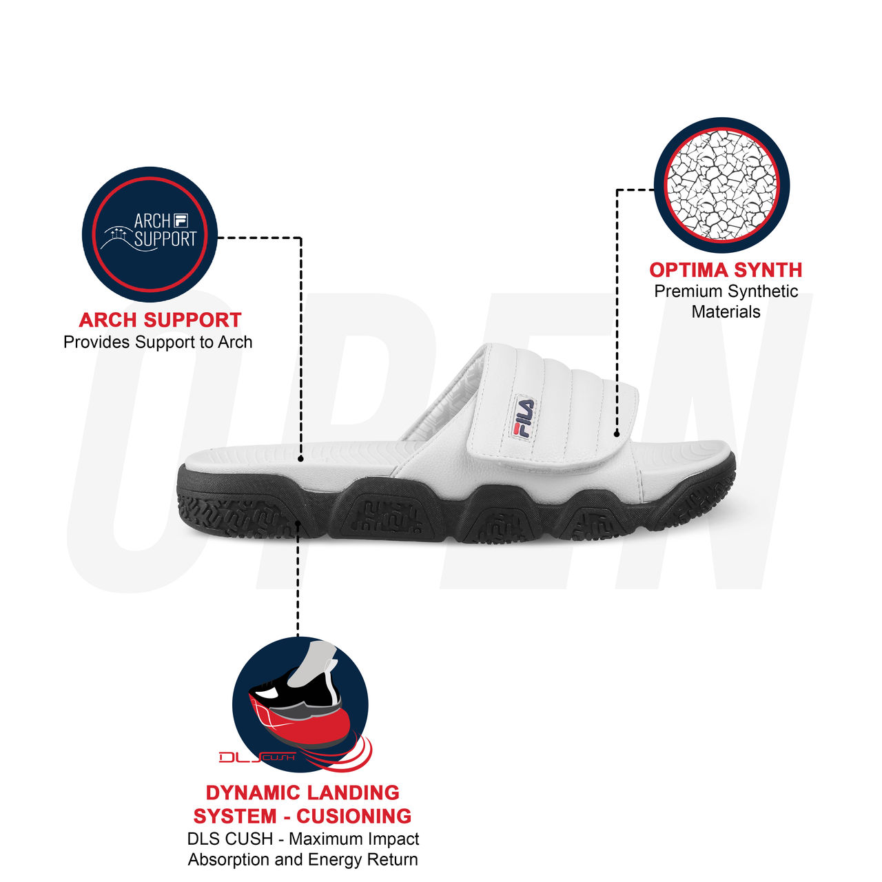 Fila Forida Sliders For Men And Women | Off White | (Size- 6)
