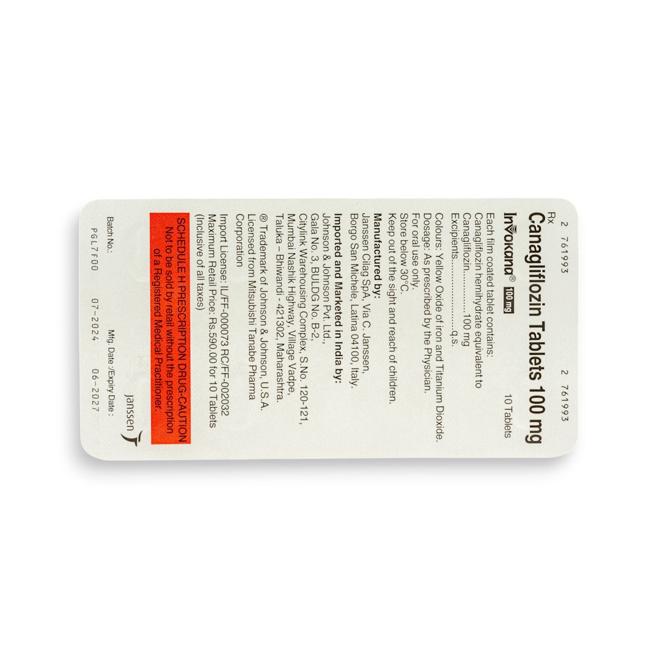 Invokana 100mg Tablets