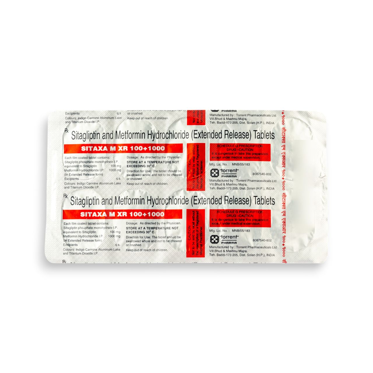 Sitaxa M XR 100+1000 Tablets