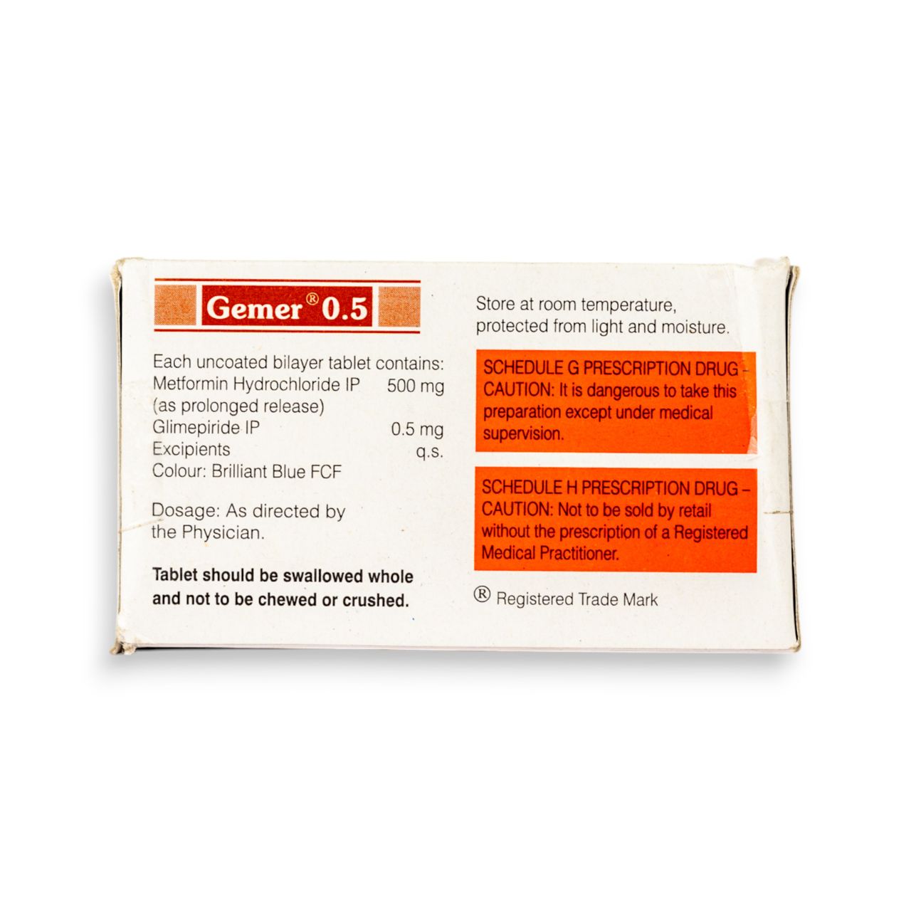 Gemer 0.5 Tablets PR