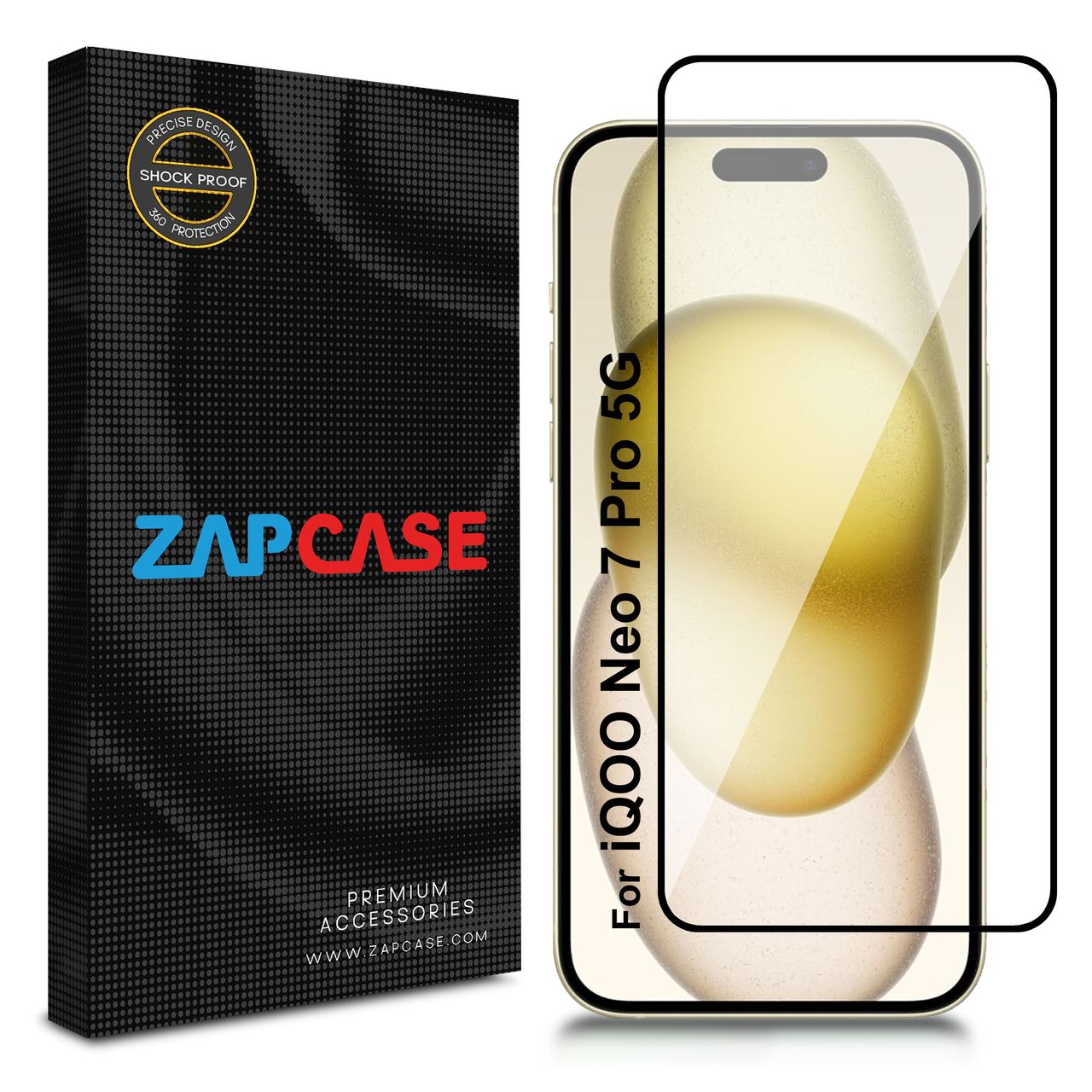 Zapcase Edge To Edge Tempered Glass for iQOO Neo 7 Pro | Clear