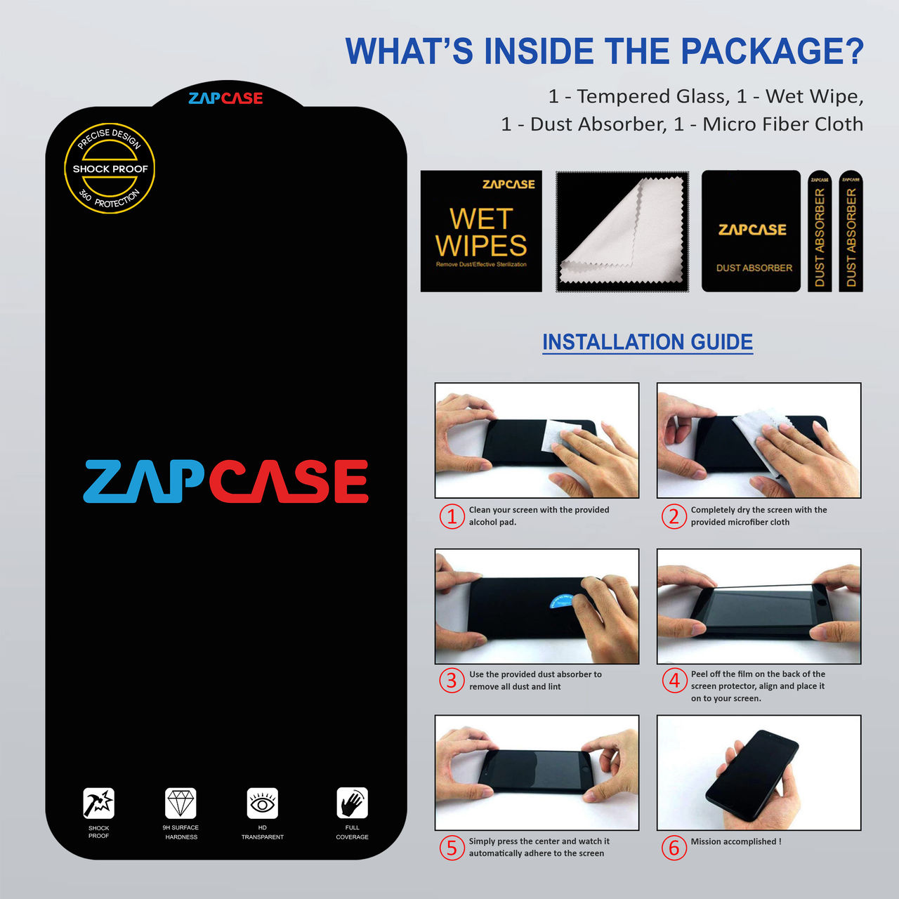 Zapcase Edge To Edge Tempered Glass for Motorola Moto G64 5G | Clear