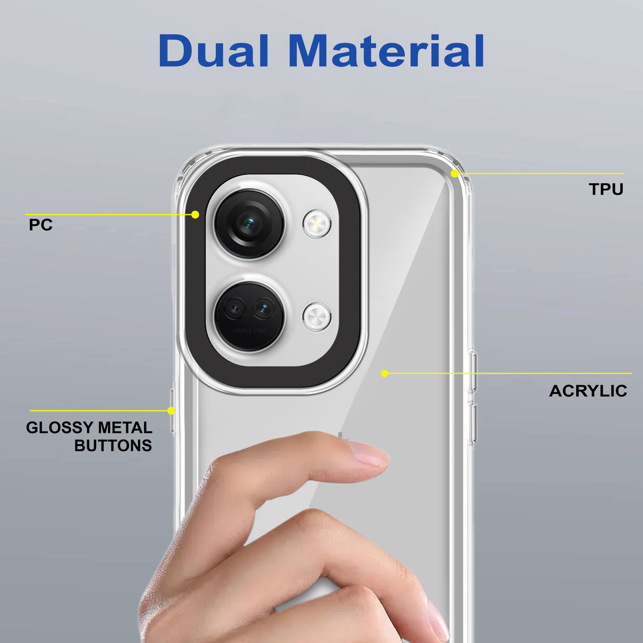 Zapcase Back Cover for OnePlus Nord 3 5G | Space-Clear