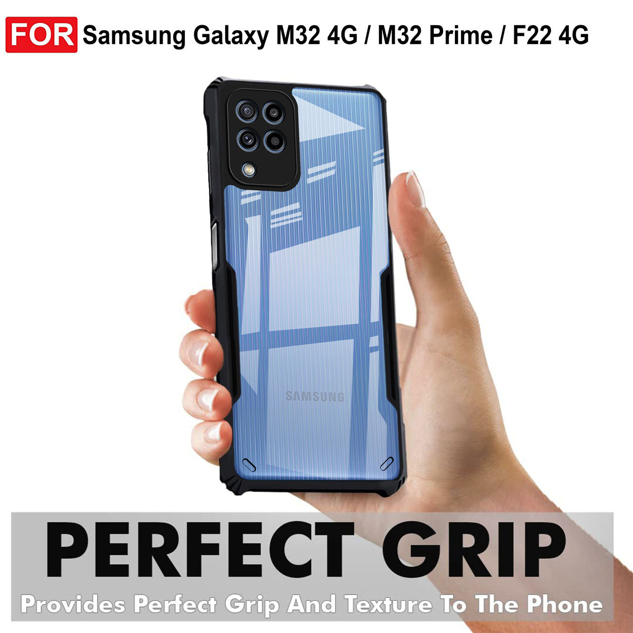 Zapcase Back Cover for Samsung Galaxy M32 | M32 Prime | F22 | Matte-Black