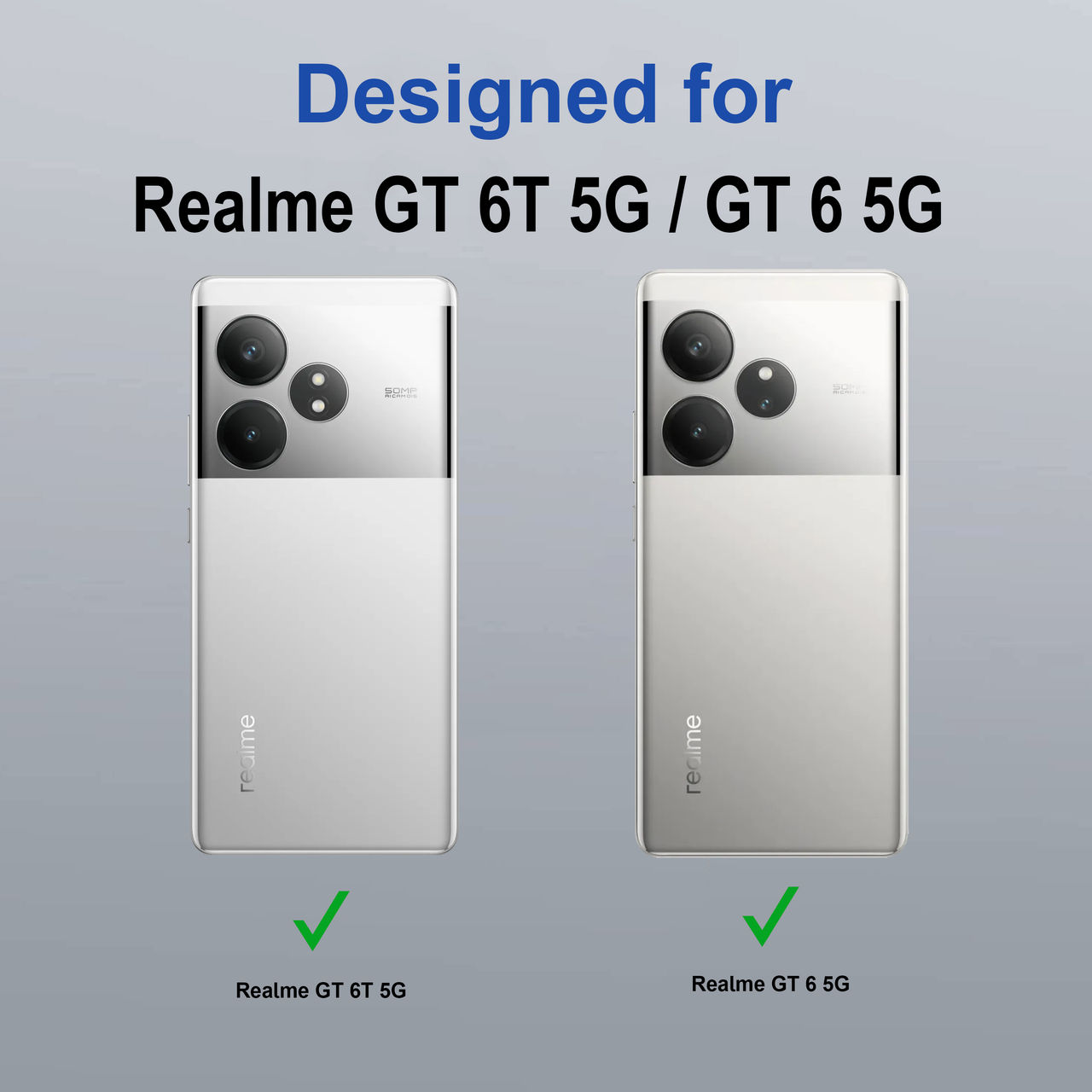 Zapcase Back Cover for Realme GT 6T 5G | Space-Black