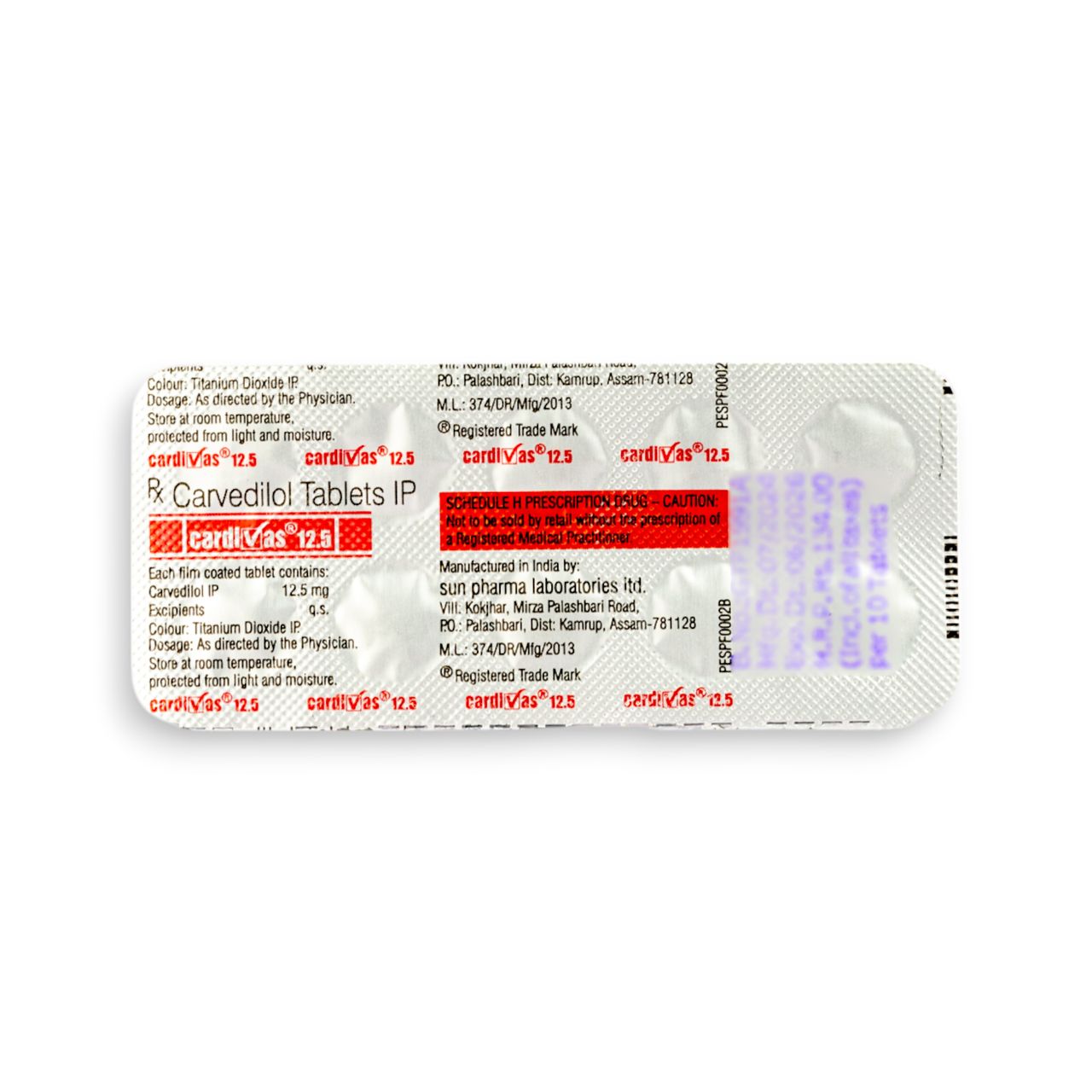 Cardivas 12.5 Tablets