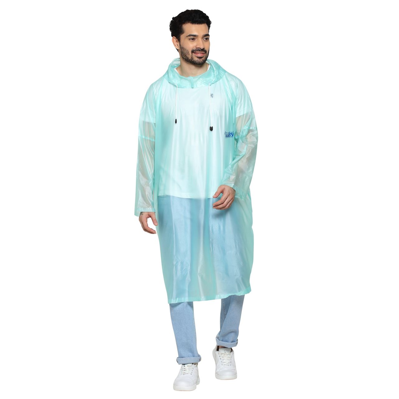 Fendo Ruby Poncho Unisex Waterproof Pvc Unisex Transparent Overcoat | Freesize Raincoat | Green