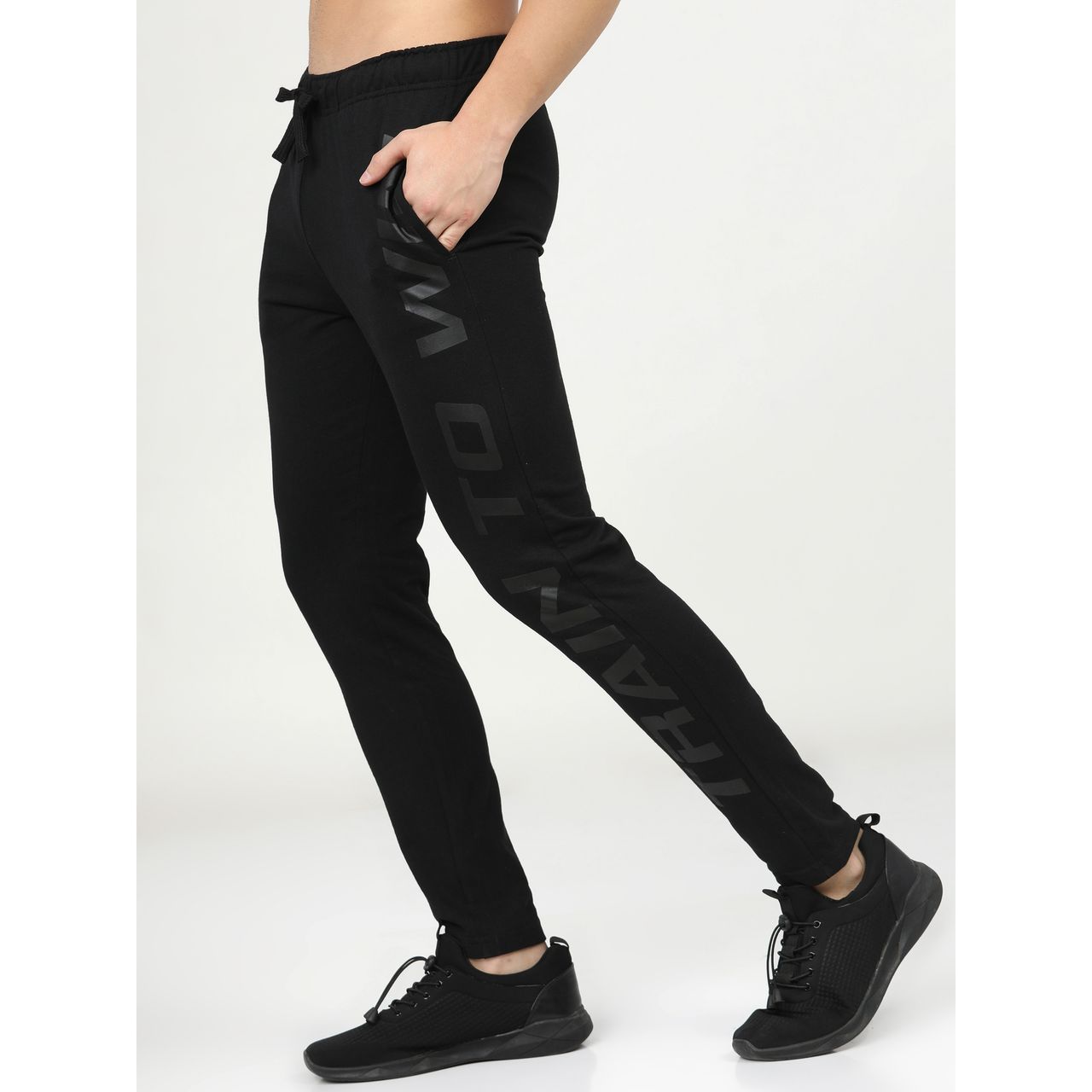 Highlander Men Solid Slim-Fit Track Pant | Black - 34