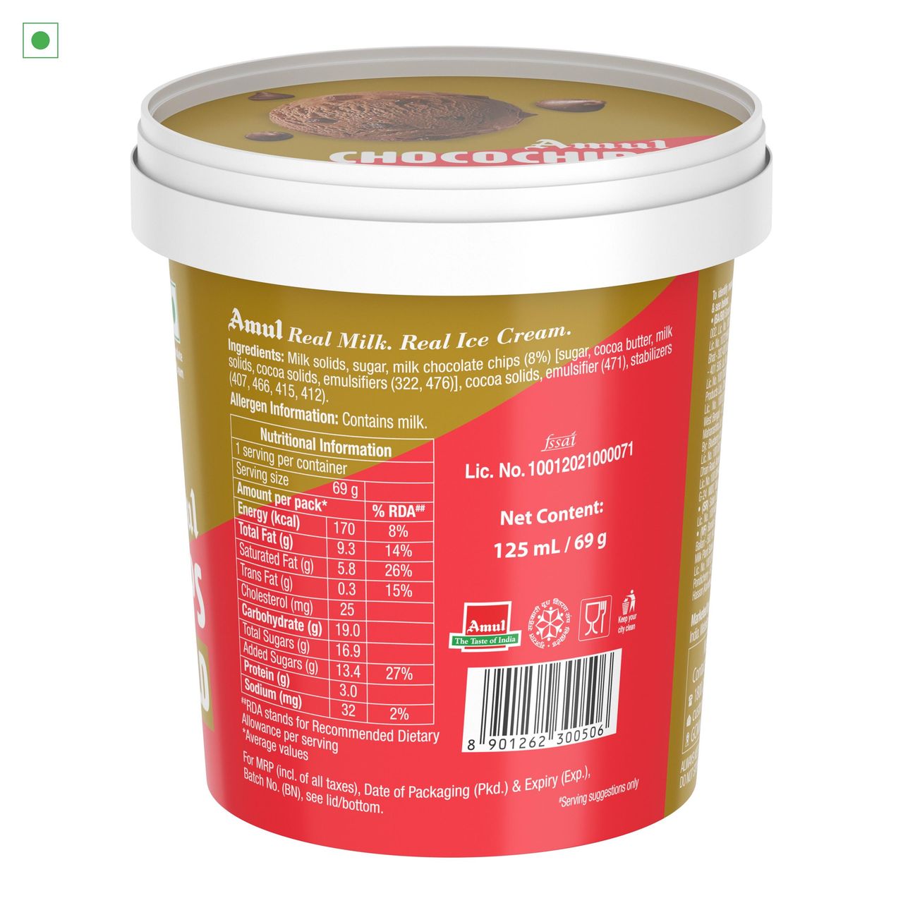 Amul Gold Chocochips Ice Cream Cup 125 ml Combo