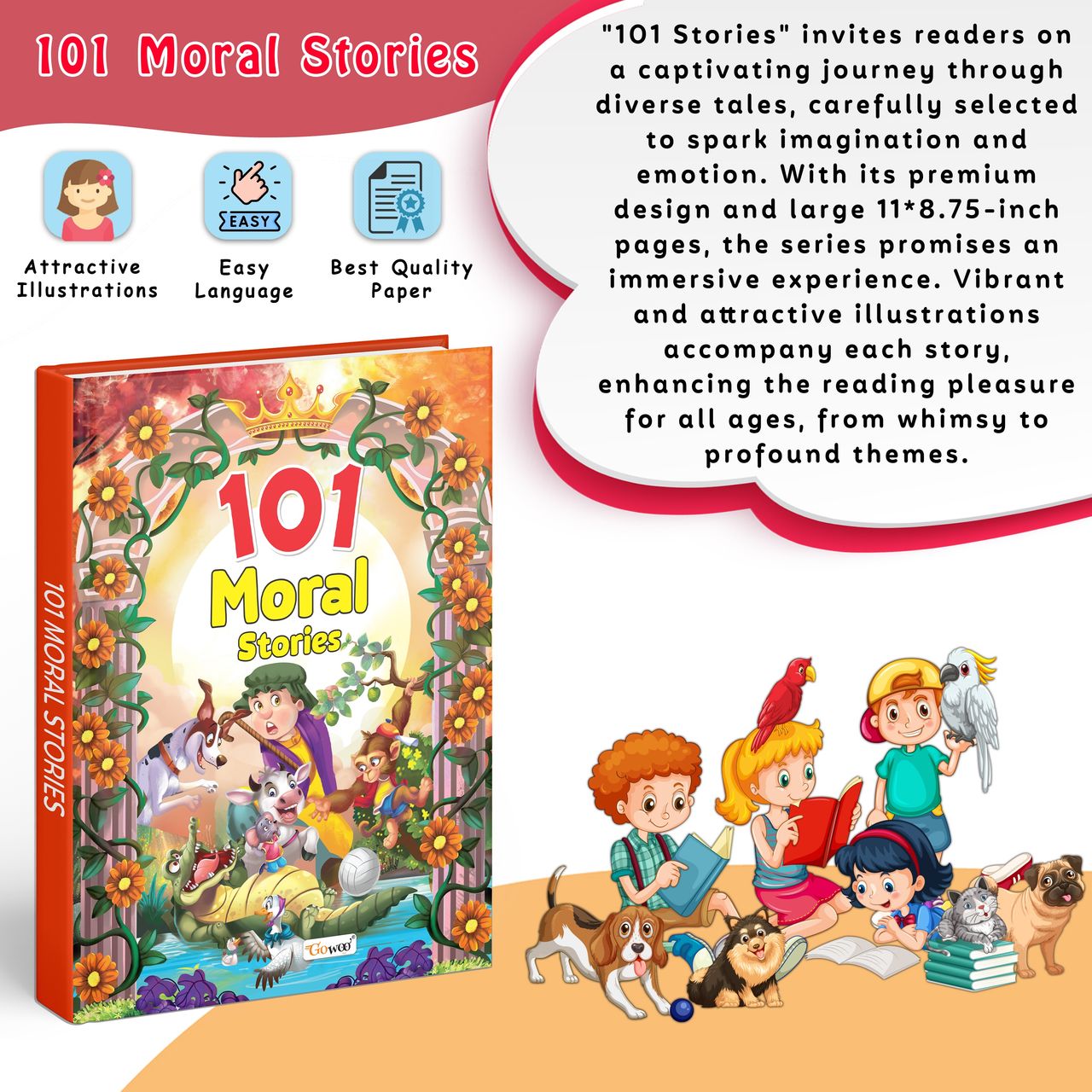 101 Moral Stories | Ages 3-12 | Hardbound - Early Reader Storybook | Bedtime Stories for Children